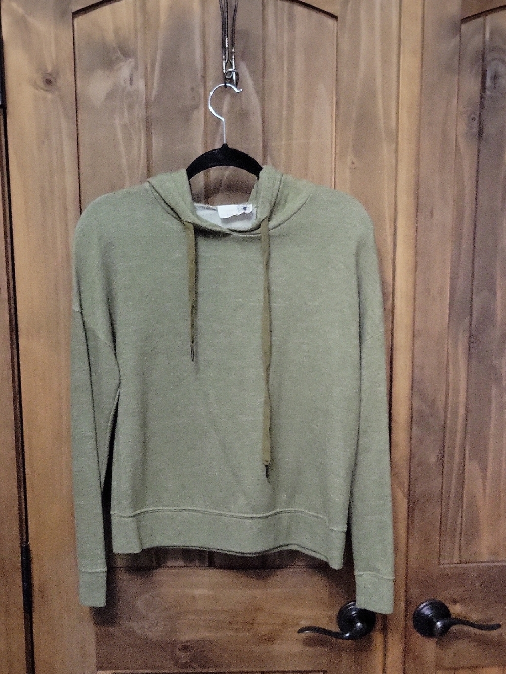 Everleigh Olive Green Hooded Pullover Sweatshirt